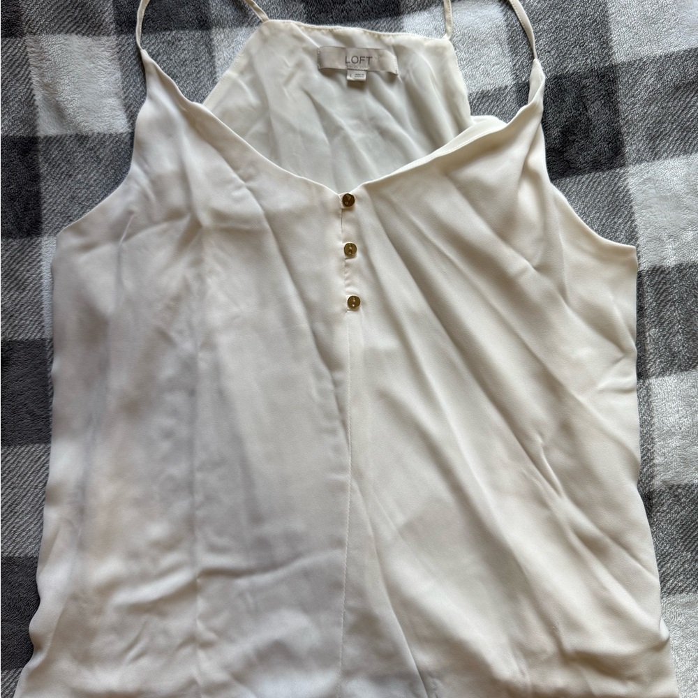 LOFT Women's Cream Button-Front Camisole